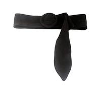 Ceinture vintage large cinch formelle large ceinture extensible pour femmes robes en daim ceinture en papier pour femmes, Noir , taille unique