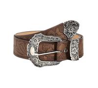 Ceinture western sculptée pour homme et femme, ceinture rétro, ceinture de cowboy en cuir à fleurs pour pantalons en jean, argenté, taille unique