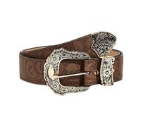 Ceinture western sculptée pour homme et femme, ceinture rétro, ceinture de cowboy, en cuir floral, pour pantalon en jean, or, taille unique