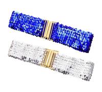 Ceintures À Paillettes 2 Pièces Pour Femmes, Ceintures Décoratives Pour Robes, Bandes Élastiques À La Taille, Ceintures Habillées, Ceintures À Paillettes