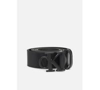 Calvin Klein Ceinture Homme Round Mono Plaque Leather Belt en Cuir, Noir (Black/Black), 100 cm