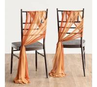 Ceintures de Chaise de 8 Pieds de Long, Décorations de Dossier de Chaise, Allée, Mariage, Tissu Transparent, Tulle d'Église, Rideaux en Vrac, 24 Pièces cameo Light pink