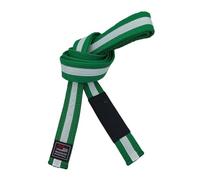 Ceintures de jiu-jitsu brésilien pour jeunes de moins de 16 ans, largeur 4 cm, pour enfants, blanc, gris, jaune, orange, vert, Vert/blanc, 240cm