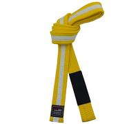 Ceintures de jiu-jitsu brésilien pour jeunes de moins de 16 ans, largeur 4 cm, pour enfants, blanc, gris, jaune, orange, vert, Jaune-blanc, 280cm