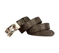 Ceintures en cuir, Cliquet en cuir véritable for homme avec boucle automatique en argent 3D Dragon, style décontracté vintage occidental gravé 1-3/8" (35 mm) de large(Schwarz,115cm/waist:38"~40")
