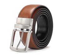 Ceintures en cuir pour homme - Ceinture pour homme - Boucle de ceinture rotative double face, jaune, 125 cm