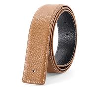 Ceintures femmes/hommes en cuir véritable pour sangle de ceinture de rechange sans boucle 3,8 cm de large, jaune, L 110cm/43in. W 3.8cm/1.5in