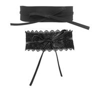 Ceintures Larges Pour Femmes 2 Pièces, Ceintures En Tissu Pour Femmes, Ceintures À Nœud En Cuir, Ceintures De Largeur De Robe Pour Femmes, Adaptées Aux Déplacements Quotidiens Et À L'Habillage