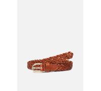 Pieces Ceinture femme Avery cuir tressé fine Cognac Taille 85