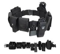 Ceintures Tactiques - 10pcs Ceinture de Service de Police avec Pochettes Polyvalentes, Ceinture Modulaire Tactique pour Entraînement en plein air, Randonnée, Patrouille,Personnel de Sécurité (Noir)