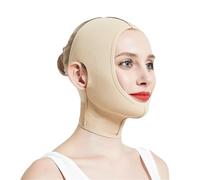 Ceintures tonifiantes pour le visage Bandage de compression faciale en V for lifting du visage, masque sommeil, ceinture amincissante for le, outils for réduire double menton(Beige,L)