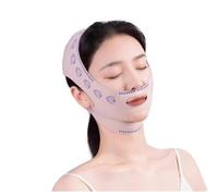 Ceintures tonifiantes pour le visage Bandeau amincissant jour et nuit for le visage, masque raffermissant en V for menton, sangle raffermissante portable(Pink)