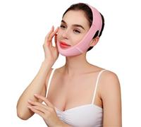 Ceintures tonifiantes pour le visage Bandeau facial léger en forme de V, confortable, amincissant, liftant, réglable, invisible, tonifiant(Pink)