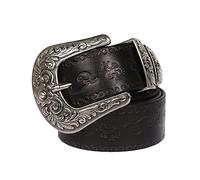 Ceinturon cloutées avec Motif en Relief de Mode Punk Rock Star Cintes avec Une Boucle élégante Unique 105cm - 125cm Longueur réglable (Color : Noir, Size : 105cm)