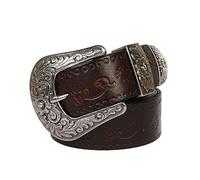 Ceinturon cloutées avec Motif en Relief de Mode Punk Rock Star Cintes avec Une Boucle élégante Unique 105cm - 125cm Longueur réglable (Color : Brown, Size : 115cm)