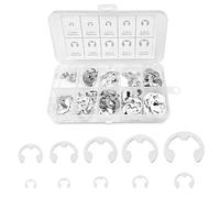 Ceisazira 200 Pièces Circlips Interne Acier Inoxydable, E-Clips Anneau de Retenue Externe Snap, Circlip avec Boîte de Rangement, Anneau Circlip de 10 Tailles 1.5mm-10mm pour Goujons Arbres Rainurés