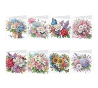 Ceitura Lot de 8 cartes de peinture diamant en forme de bouquet de papillons à faire soi-même pour loisirs créatifs