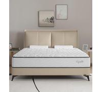 Cejato CertiPUR-US Matelas hybride en mousse à mémoire de forme de 25,4 cm pour grand lit, livré dans une boîte, blanc avec soutien du sommeil et soulagement de la pression, fermeté moyenne,