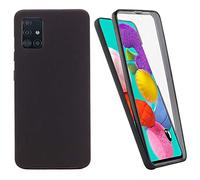 CEKA TECH Coque pour Samsung Galaxy A51, Protection intégrale Avant + arrière en Rigide, Housse Etui Tactile 360 degré - Antichoc, Transparent pour (Galaxy A51 (6,5 Pouces), Noir)