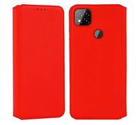CEKA TECH Coque pour Xiaomi Redmi 9C,Etui Housse avec Fermeture magnétique,Portes Cartes pour (Redmi 9C (6,53 Pouces), Rouge)