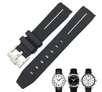 CEKGDB 19mm 20mm Extrémité Courbe Bracelet En Caoutchouc pour Tissot 1853 Lelocle PRC200 Rolex Submariner Hamilton Omega Étanche Bracelet De Montre, 20 mm, Agate