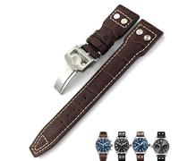 CEKGDB Bracelet de montre en cuir de veau véritable 21 mm 22 mm Convient pour IWC Big Pilot IW5009 IW5103 Bracelet de montre à clou, 20 mm, Agate