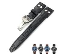 CEKGDB Bracelet de montre en cuir de veau véritable 21 mm 22 mm Convient pour IWC Big Pilot IW5009 IW5103 Bracelet de montre à clou, 21mm, Agate