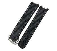 CEKGDB Bracelet de montre FKM avec extrémité incurvée en métal 21 mm 20 mm pour Omega AT150 Seamaster Aqua Terra 150 M Worldtimer, bracelet de montre Fluororubber, 20 mm, Agate