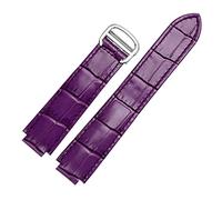 CEKGDB Bracelet de rechange en cuir véritable avec boucle déployante pour femme, 16x9mmSilver clasp, Agate