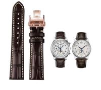 CEKGDB Bracelet en cuir de vachette avec boucle papillon pour Masters Collection L3 L4 L2.628/L2.673 19 mm 20 mm 21 mm, 21mm, Agate