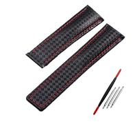 CEKGDB Bracelet en cuir véritable avec motif fibre de carbone 20 mm x 22 m pour bracelet de montre F1, 22mm, Agate