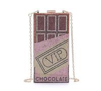 CEKGDB Diamond VIP Sac Pochette Chocolat Pierre Acrylique Sac Téléphone, rose, Taille unique