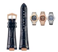 CEKGDB Pour Patek Philippe Nautilus 7118 5712 Cuir Véritable Connecteur Acier 5711 5712G Bracelet de montre Encoche 25 x 13 mm, 25mm-13mm