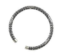 CekoCk Bracelets de cheville en argent for femmes, bracelet en argent sterling 925, manchette ethnique vintage, bracelet amulette ouverte réglable, bijoux d'éternité