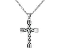 pendantmen pendantnecklaces for womenVintage Jésus Croix Pendentif Colliers Crâne Oiseau Collier en Acier Inoxydable for Hommes Garçon Bijoux Religieux (Color : D)