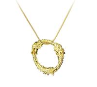 CekoCk pendantmen pendentifcolliers for femmesGames The Elder Scrolls Skyrim Dragon Collier Dinosaure Vintage Triangle Morrowind Amulette Charme Pendentif Collier for Hommes Femmes (Color : Gold)