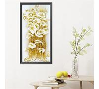 Cekog Diamond Painting Complet Kits, Belles fleurs 5D Kit Broderie Diamant Complet,Bricolage Cristal Strass Point de Croix Artisanat Toile pour Home Décoration Murale Square Drill 100x200cm