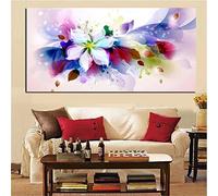 Cekog Diamond Painting Complet Kits, Fleur abstraite 5D Kit Broderie Diamant Complet,Bricolage Cristal Strass Point de Croix Artisanat Toile pour Home Décoration Murale Square Drill 40x80cm