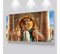 Cekog Diamond Painting Complet Kits, Léopard d'Egypte 5D Kit Broderie Diamant Complet,Bricolage Cristal Strass Point de Croix Artisanat Toile pour Home Décoration Murale Round Drill 40x80cm