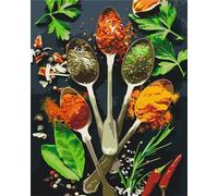 Cekog Peindre par Nombre Cuillère à assaisonner,Kit de Peinture par Numero pour Adultes DIY pour Débutant Seniors avec Pinceaux et Acrylique Pigmentée Décoration Cadeau 30x40cm avec cadre