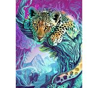 Cekog Peindre par Nombre,Kit de par Numero Adultes DIY Peinture pour Adultes Enfants Seniors Débutant Peinture avec Pinceaux Acrylique Pigmentée Cadeau Animaux léopard fantastiques 50x65cm sans Cadre