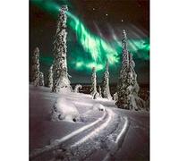 Cekog Peindre par Nombre,Kit de par Numero pour Adultes DIY Peinture pour Adultes Enfants Seniors Débutant Peinture avec Pinceaux Acrylique Pigmentée Pigmentée Cadeau Aurore Neige 50x65cm avec cadre