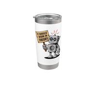 Cela devrait fonctionner en théorie STEM Student Robotics Coding Humour Gobelet isotherme en acier inoxydable double paroi