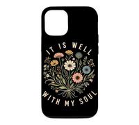 Cela va Bien avec Mon âme Christian Wildflower Faith Religious Coque pour iPhone 12/12 Pro