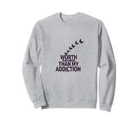 Cela Vaut Plus Que Mon Inspiration pour Le rétablissement de la dépendance Sweatshirt, Unisexe pour Adultes, Gris Chiné, L