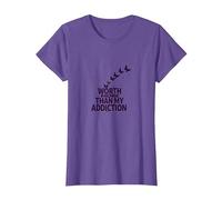 Cela Vaut Plus Que Mon Inspiration pour Le rétablissement de la dépendance T-Shirt, Femme, Violet Chiné, L