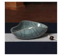 Celadon Cha He Porte-feuilles de thé en porcelaine | Vaisselle de présentation faite à la main pour la cérémonie du thé Gongfu | avec sauce assortie, ensemble d'accessoires et outil de dégustation (C)