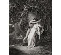 Céladon et Amelia. D'après une gravure de Francesco Bartolozzi d'après la peinture de William Hamilton. Amelia a été frappée par la foudre et meurt dans les bras de Celadon. L'histoire vient d'un
