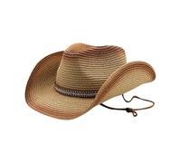 Celanisai Chapeau de cowboy unisexe en paille pour homme et femme - Avec large bord - Aéré - Chapeau d'automne - Protection UV - Chapeau de soleil - Chapeau panama - Mode - Chapeau de pirate - Chapeau