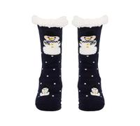 Celanisai Chaussettes de Noël pour femme, thermiques, chaudes, douillettes, mignonnes, confortables, épaisses, douillettes, moelleuses, chaussettes de refuge, chaussettes d'hiver doublées, Q bleu